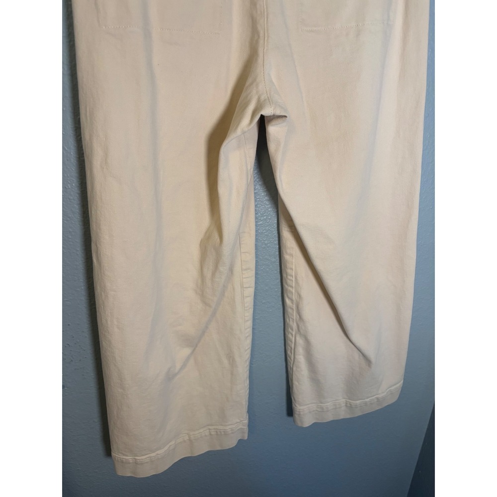 Anthropologie Pilcro The Skipper Side Zip High Rise Crop Wide Leg Jean Cream 31 - Picture 9 of 10